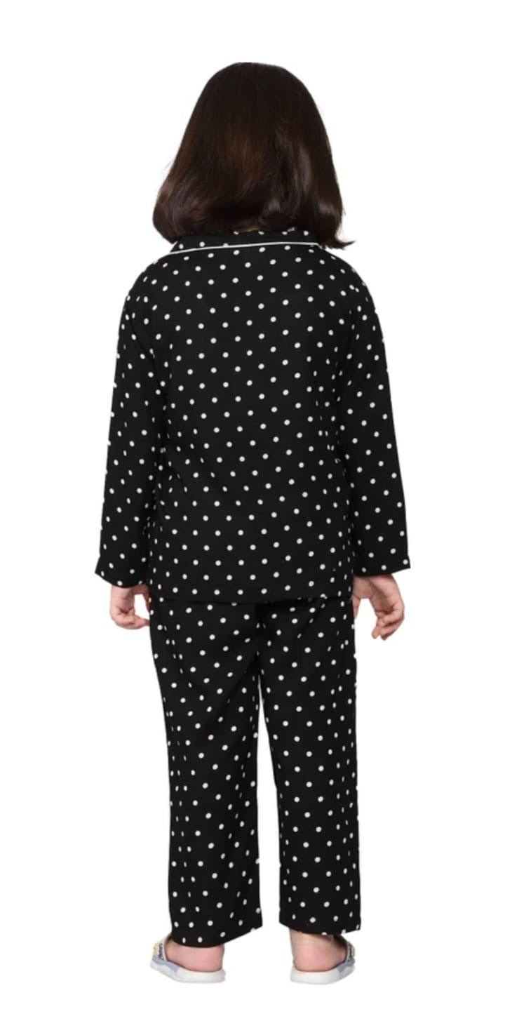 Polka Black PJ Set kidswear
