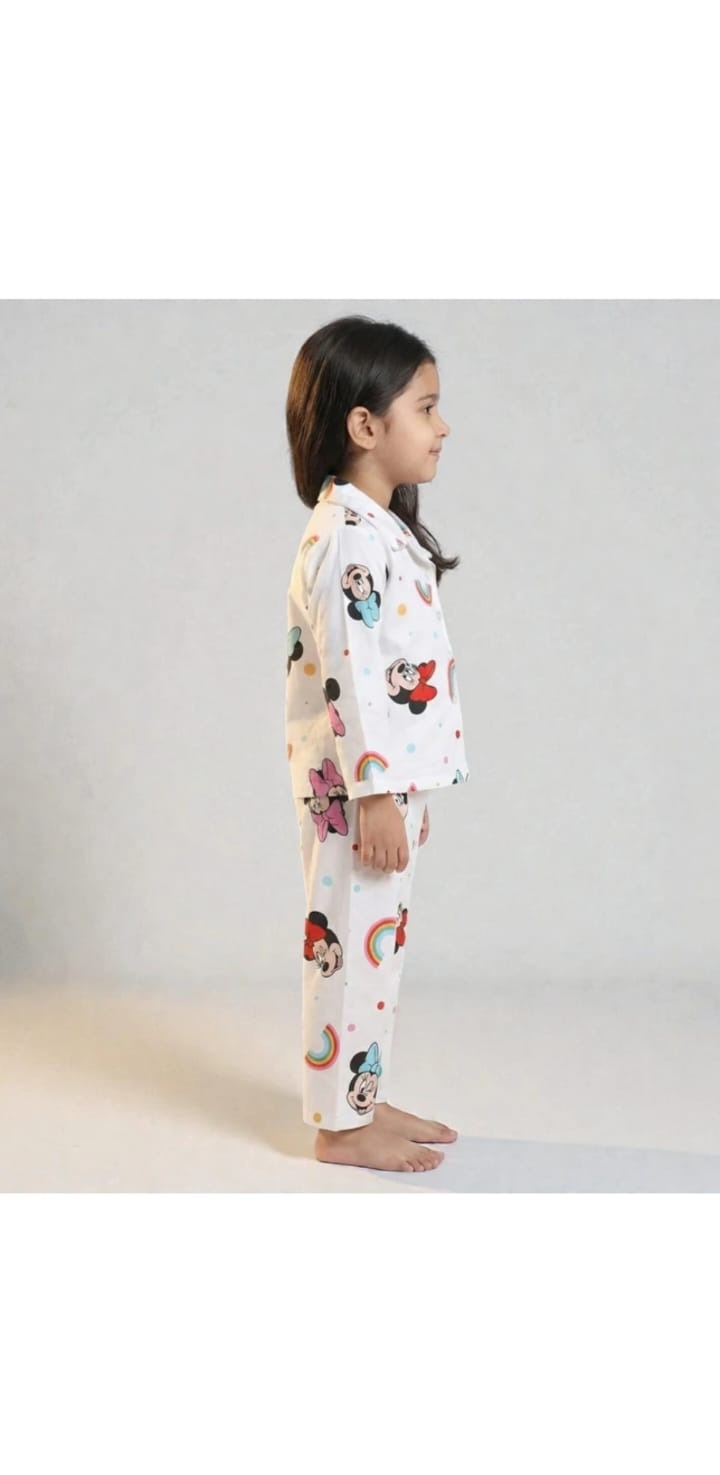 Playful White PJ Set kidswear