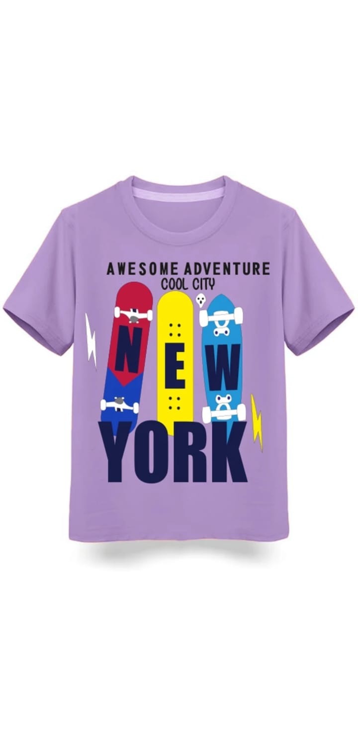 New York Purple Tee kidswear