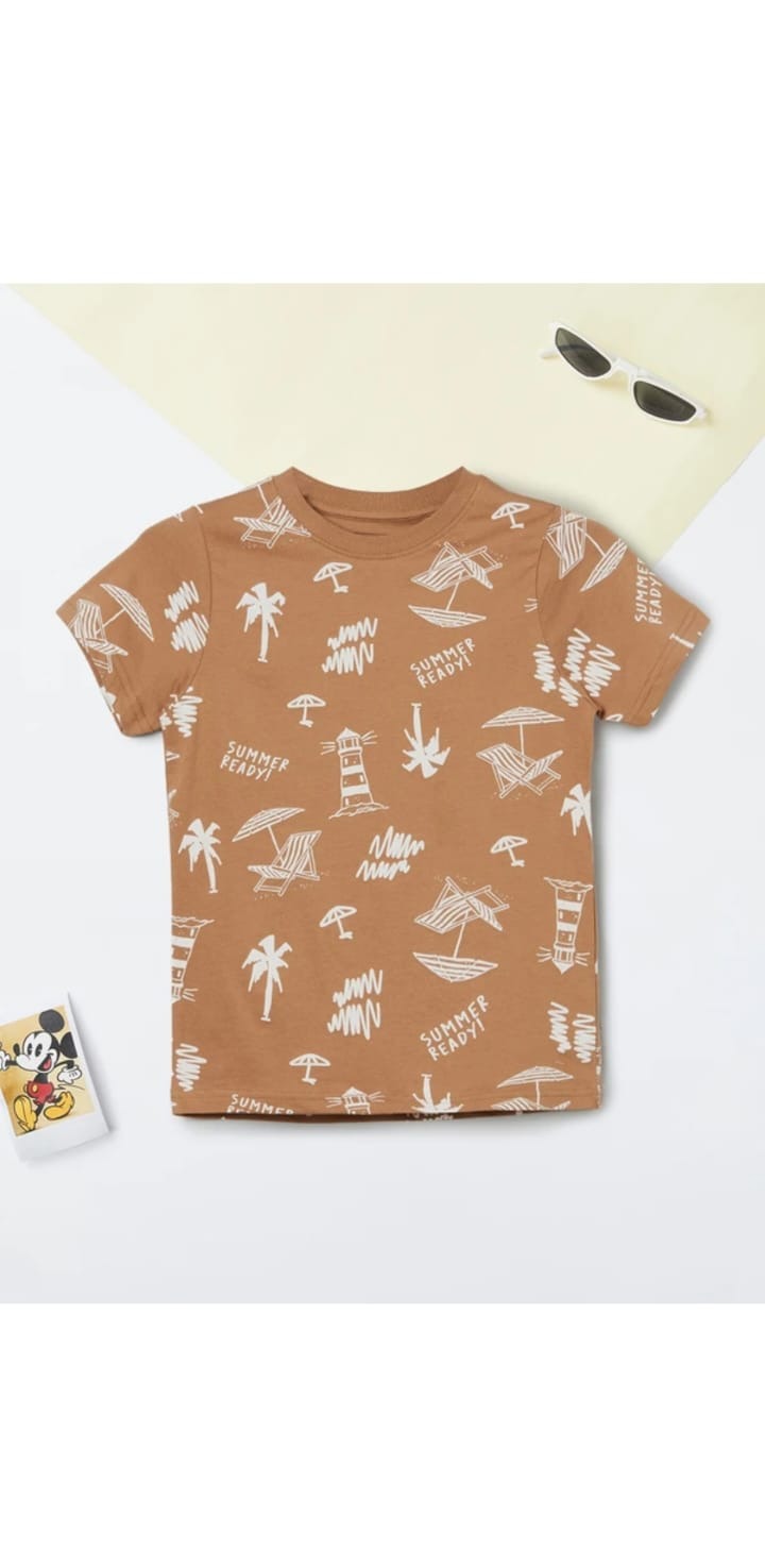 Brown Pattern Tee kidswear