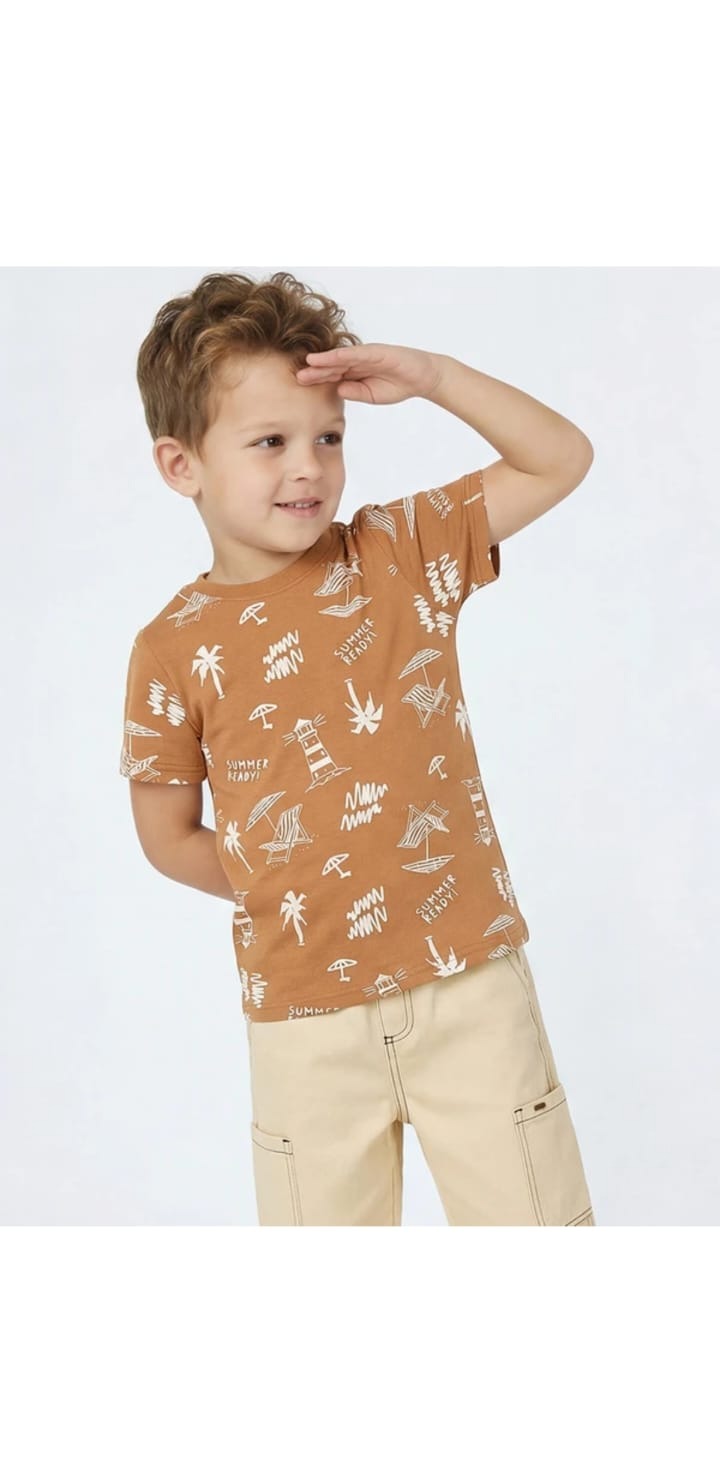 Brown Pattern Tee kidswear