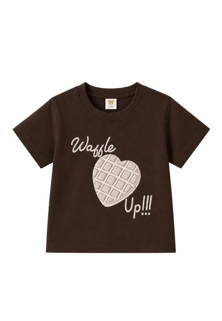 Waffle Brown Tee kidswear