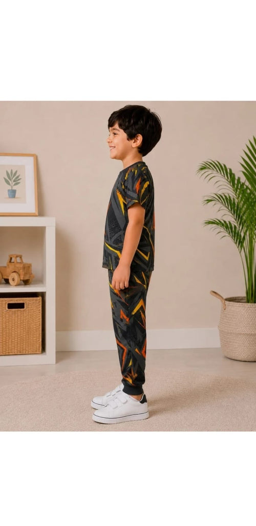 Black Dash PJ Set kidswear