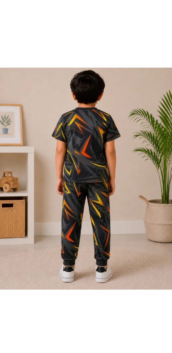 Black Dash PJ Set kidswear