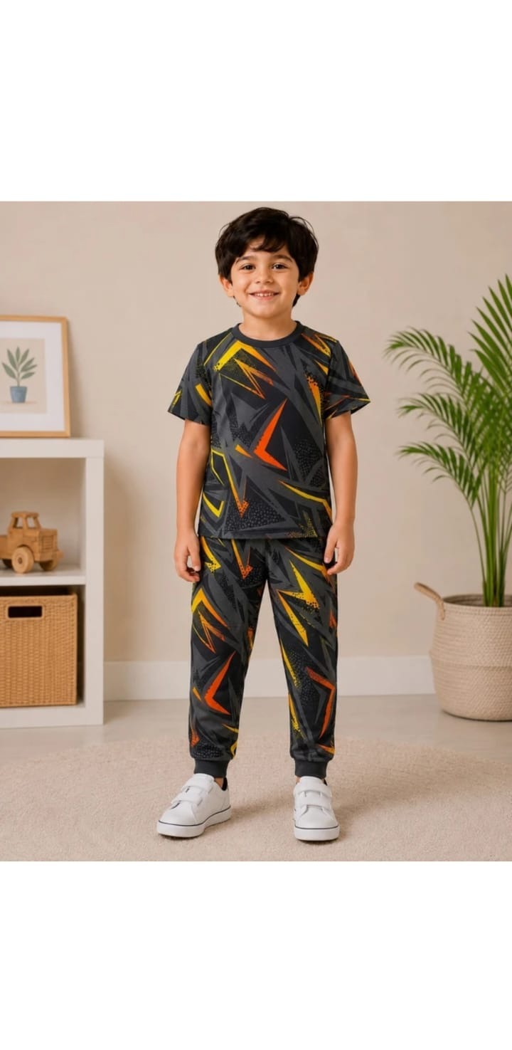 Black Dash PJ Set kidswear