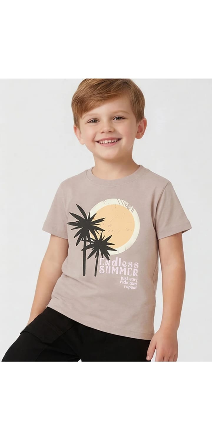 Palm Beige Tee kidswear
