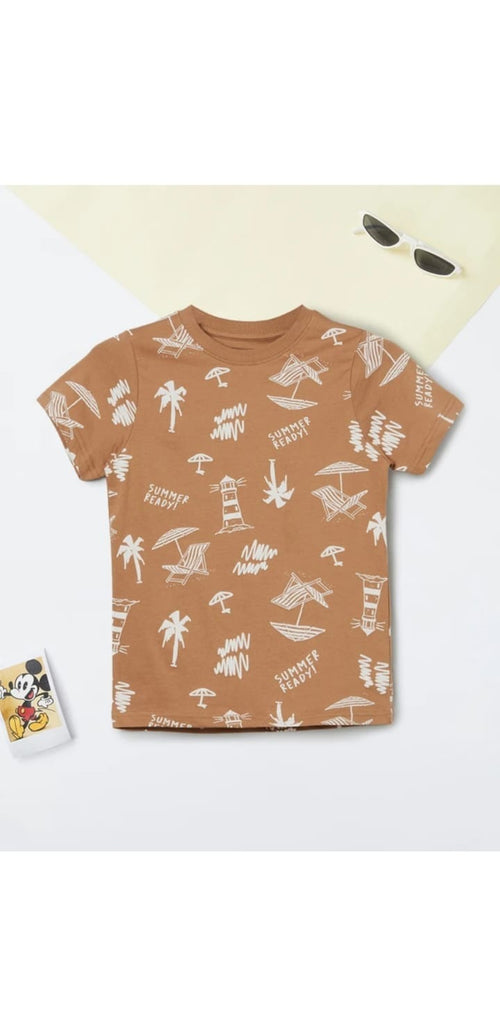 Brown Pattern Tee kidswear