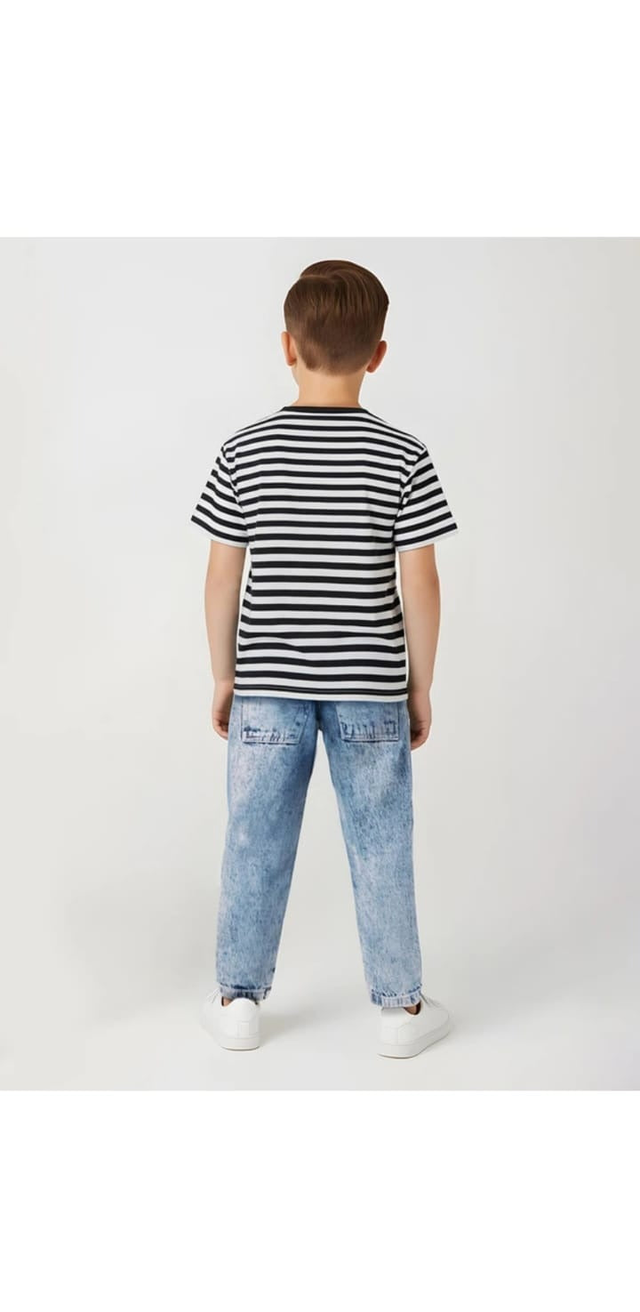 Stripe Black Tee kidswear