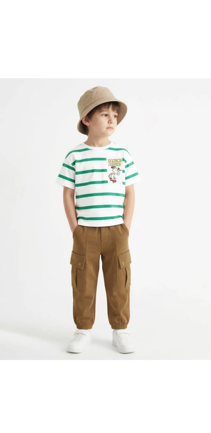 Green Stripe Tee kidswear