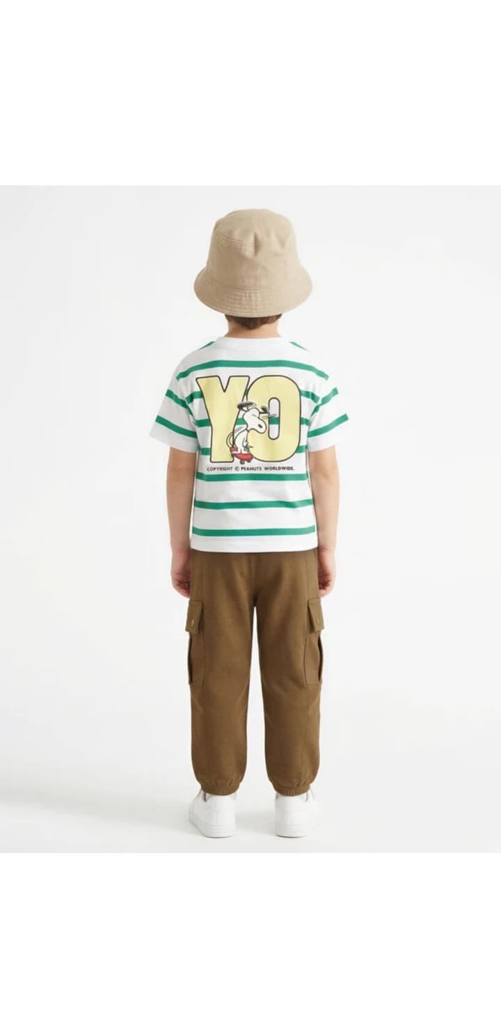 Green Stripe Tee kidswear